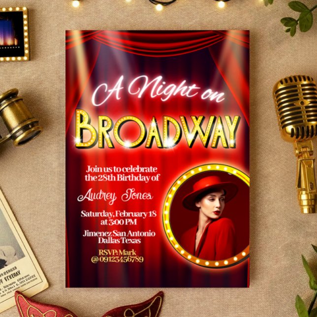 A Night in Broadway with Picture Invitation (A Night in Broadway with Picture Invitation)