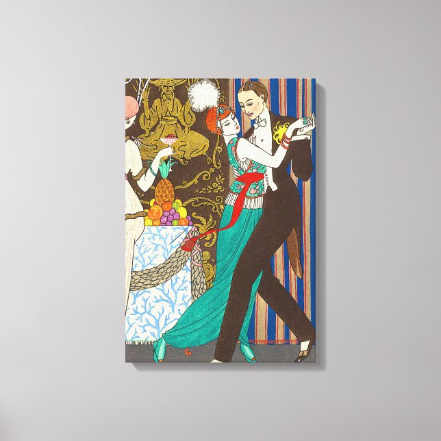 A Night in Decadent Paris Art Deco Canvas Print (Front)