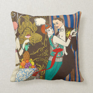 A Night in Decadent Paris Art Deco Pillow