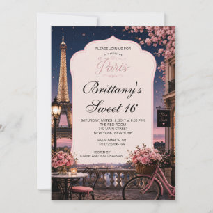 A Night in Paris Sweet 16 Custom Invitation