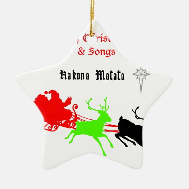 A Night of Christmas Carols and Songs Hakunamatata Ceramic Tree Decoration (Front)