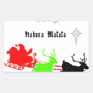 A Night of Christmas Carols and Songs Hakunamatata Rectangular Sticker