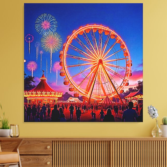 A Night of Festive Lights Design Canvas Print (Insitu(LivingRoom))