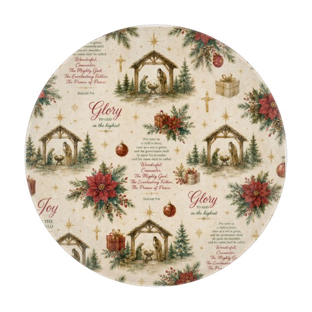 A Night of Miracles | The Christmas Nativity Cutting Board (Front)