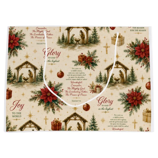 A Night of Miracles | The Christmas Nativity Large Gift Bag (Front)