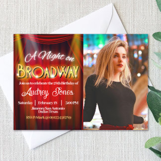 A Night on Broadway Invitation with Photo