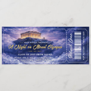 A Night on Mount Olympus Trendy Prom Ticket Invitation