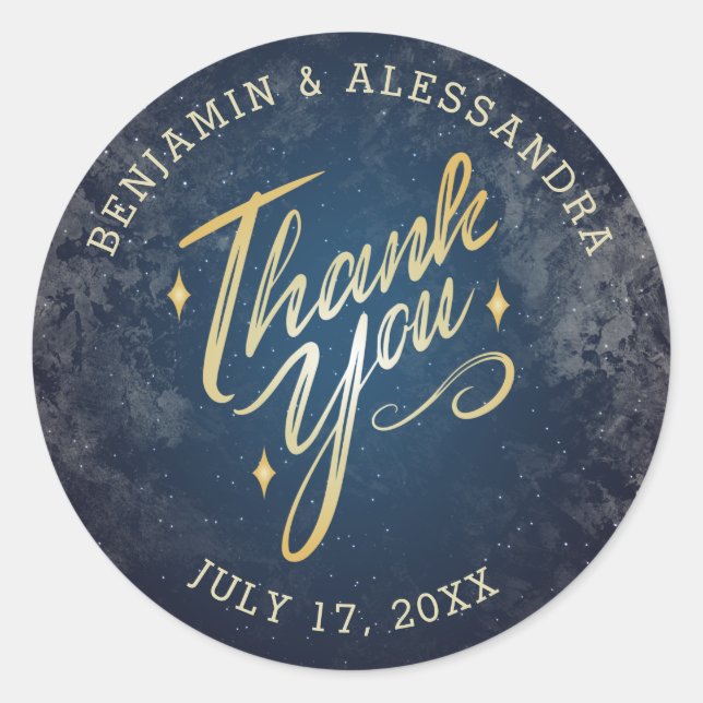 A Night Under the Stars Thank You Stickers (Front)