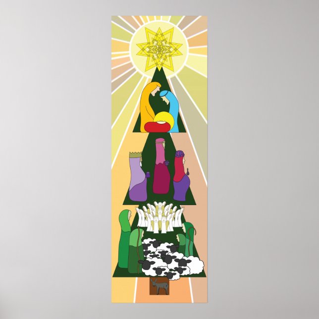 A Night Unlike Any Other Nativity Christmas Tree Poster (Front)