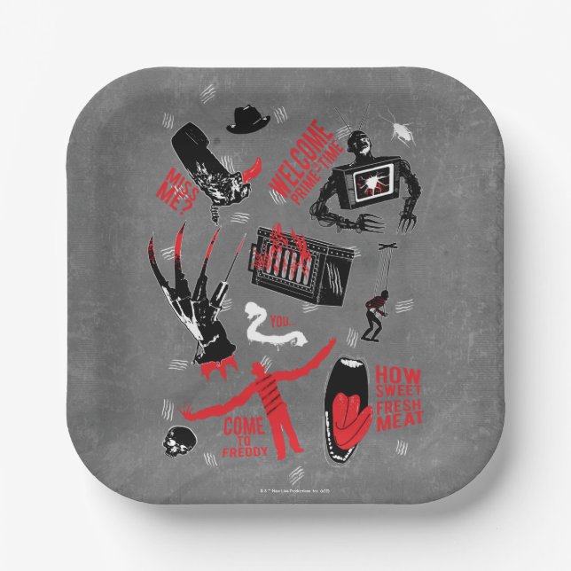 A Nightmare on Elm Street | Freddy Krueger Talk Paper Plate (Front)