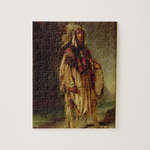 A North American Indian in an Extensive Landscape, Jigsaw Puzzle