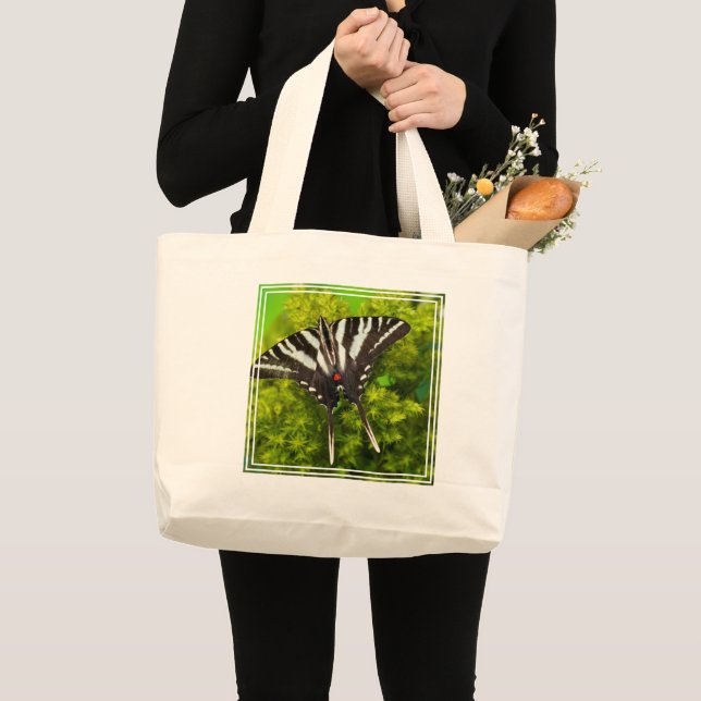 A North American Swallowtail Butterfly Large Tote Bag (Front (Product))