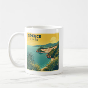 A Nostalgic Classic Travel Poster – Greece Corfu Coffee Mug