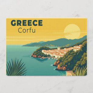 A Nostalgic Classic Travel Poster – Greece Corfu Invitation