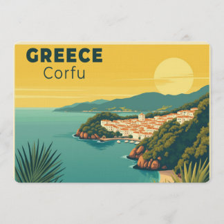 A Nostalgic Classic Travel Poster – Greece Corfu Invitation