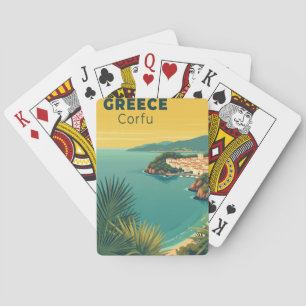 A Nostalgic Classic Travel Poster – Greece Corfu Playing Cards