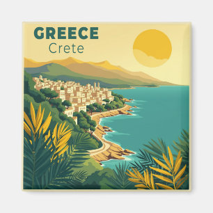 A Nostalgic Classic Travel Poster – Greece Crete Magnet