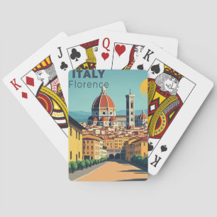A Nostalgic Classic Travel Poster – Italy Florence Playing Cards