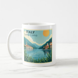 A Nostalgic Classic Travel Poster – Italy Lake Com Coffee Mug