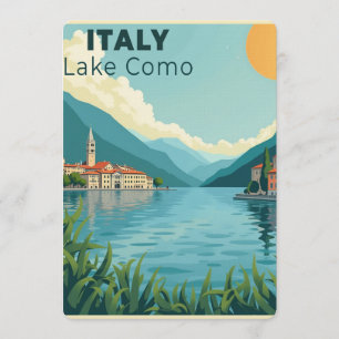 A Nostalgic Classic Travel Poster – Italy Lake Com Invitation