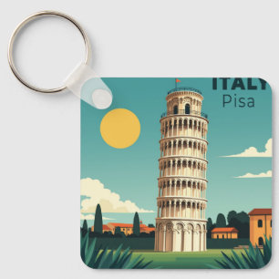 A Nostalgic Classic Travel Poster – Italy Pisa Tow Key Ring