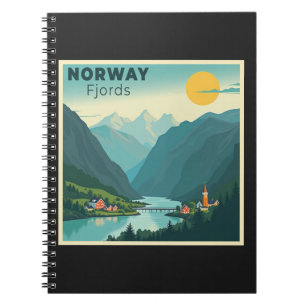 A Nostalgic Classic Travel Poster – Norway Fjords Notebook