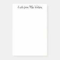 a note from add teacher name simple minimal