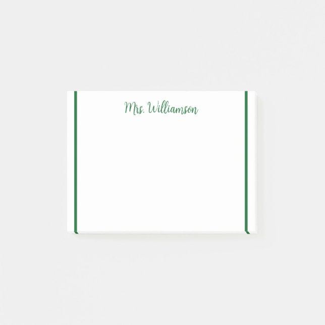 a note from add teacher name simple minimal border (Front)