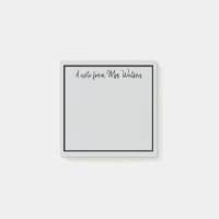 a note from add teacher name simple minimal border