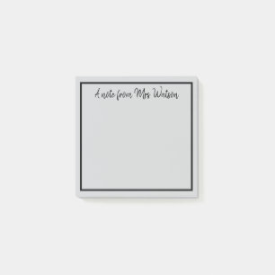 a note from add teacher name simple minimal border