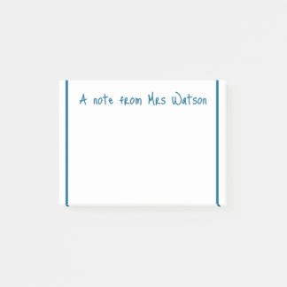 a note from add teacher name simple minimal border