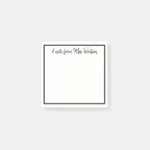 a note from add teacher name simple minimal border