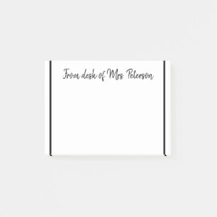 a note from add teacher name simple minimal border