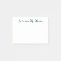 a note from add teacher name simple minimal border