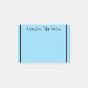 a note from add teacher name simple minimal border