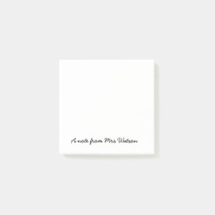 a note from add teacher name simple minimal border