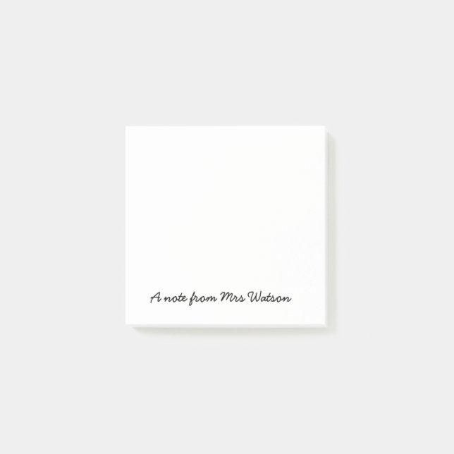 a note from add teacher name simple minimal border (Front)