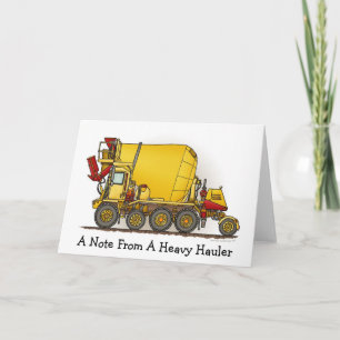 A Note From... Cement Mixer Truck Note Card