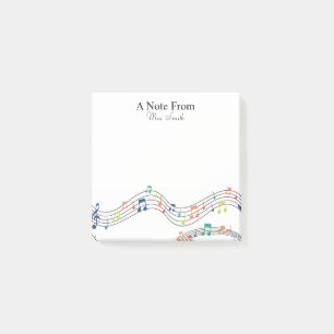 A Note From Colorful Music Note Whimsical Pattern 