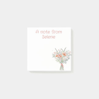 A Note from Custom Floral Post-It Notes