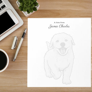 A Note From Cute Golden Retriever Modern Notepad