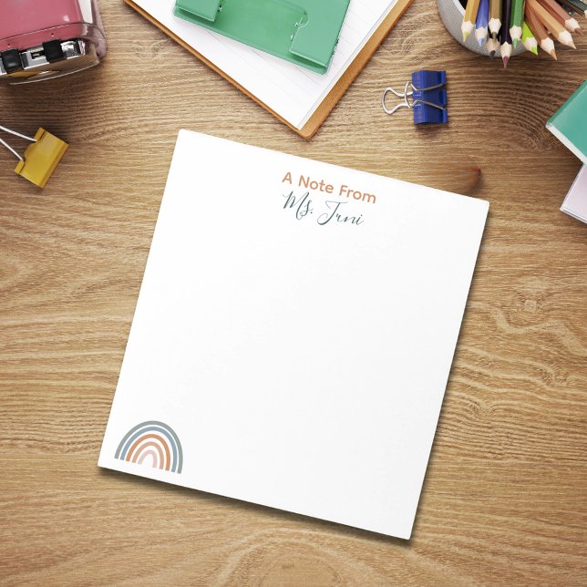 A Note From Cute Rainbow Teacher Notepad (A Note From Cute Rainbow Teacher Notepad
)