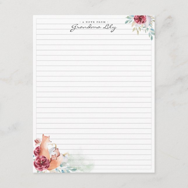 A Note From Grandma | Monogram Stationery Enclosure Card (Front)