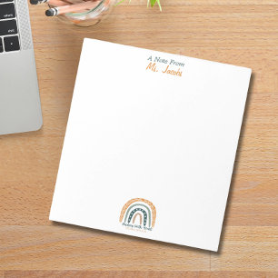 A Note From Inspirational Rainbow Teacher Notepad