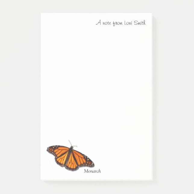 A note from ... Monarch Butterfly Notepad (Front)