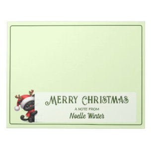 A Note From - Peeking Merry Christmas Cat Notepad
