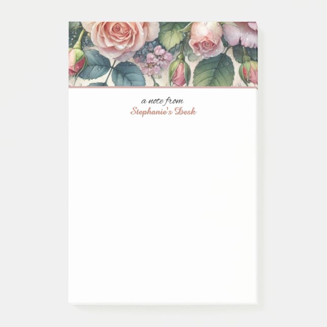 A Note From Personalised Desk Roses Notepad (Front)