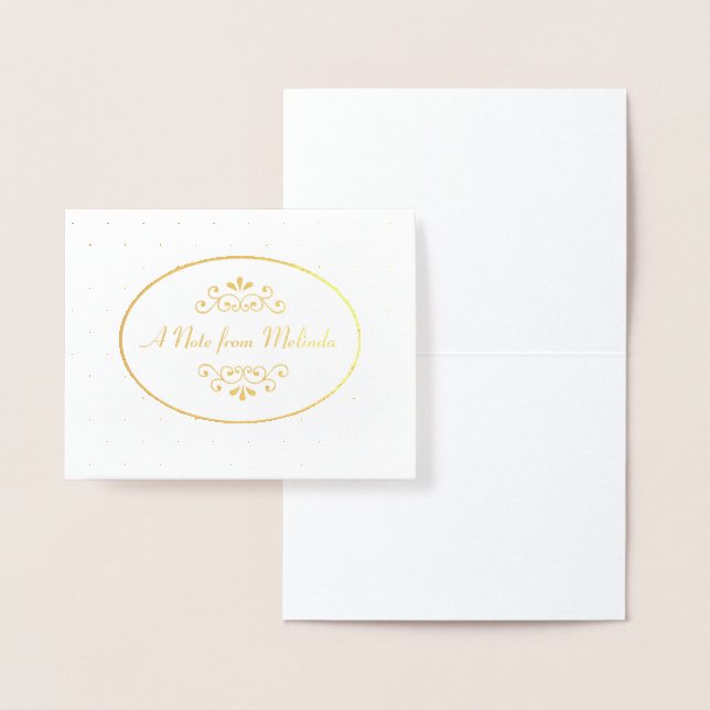 "A Note From" Personalised Gold Foil Notecard Foil Card (Display)