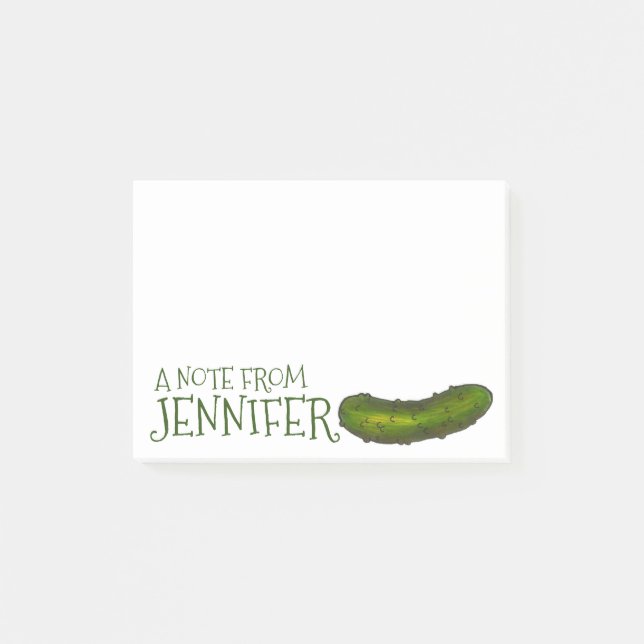 A Note From Personalised Green Kosher Dill Pickle (Front)