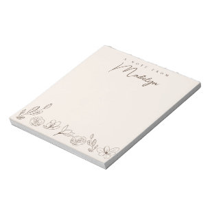 A NOTE From Personalised Neutral Colour Florals
